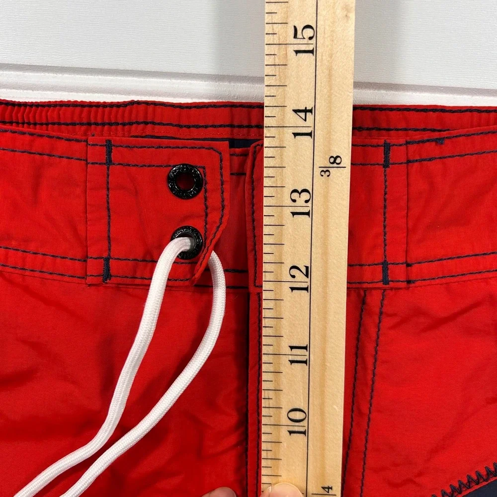 Nautica Colorblock Lined Swim Trunks Mens XL Red Navy Blue Quick Dry Mesh T14600